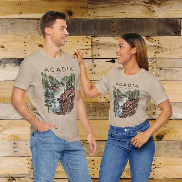 Acadia National Park Unisex  T-Shirt Coastal Art