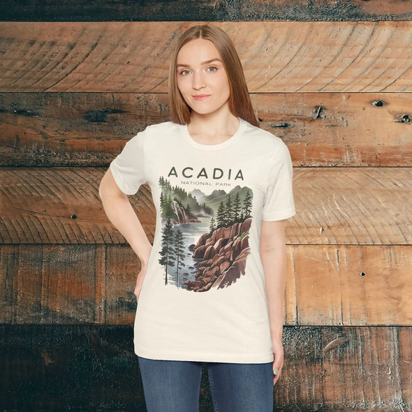 Acadia National Park Unisex  T-Shirt Coastal Art