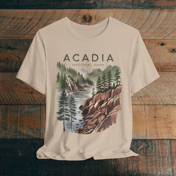 Acadia National Park Unisex  T-Shirt Coastal Art