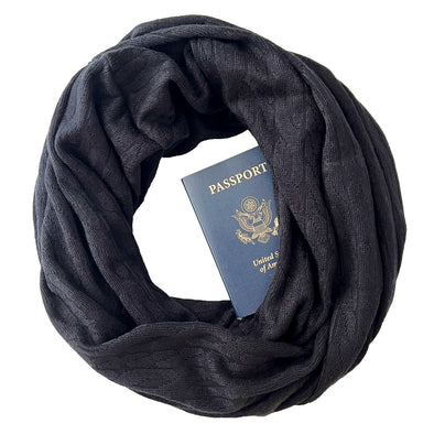 Galway Cable Knit Scarf - Black