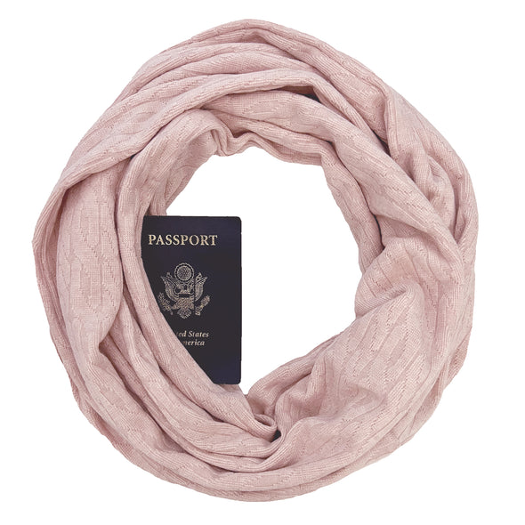 Galway Cable Knit Scarf - Blush