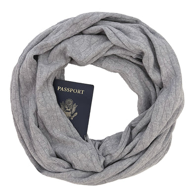 Galway Cable Knit Scarf - Pewter Grey